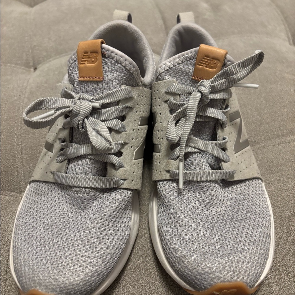 New Balance Gray Sneakers with Tan Accents- never worn